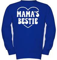 Mama's Bestie Family Shirt Kids Fleece Pullover Sweatshirt
