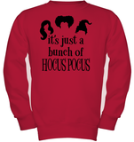 Hocus Pocus It's Just A Bunch Of Hocus Pocus Kids Fleece Pullover Sweatshirt