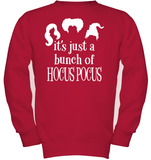 Hocus Pocus It's Just A Bunch Of Hocus Pocus Kids Fleece Pullover Sweatshirt