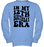 In My 12th Birthday Era Birthday Shirt Kids Fleece Pullover Sweatshirt