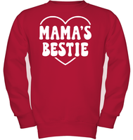 Mama's Bestie Family Shirt Kids Fleece Pullover Sweatshirt
