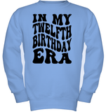 In My Twelfth Birthday Era Birthday Shirt Kids Fleece Pullover Sweatshirt