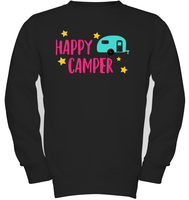 Happy Camper Kids Fleece Pullover Sweatshirt