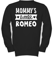 Mommy's Little Romeo Valentines Kids Fleece Pullover Sweatshirt