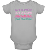 50% Mermaid, 30% Unicorn, 20% Princess – 100% Magical Baby Onesie