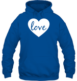 Love With Heart Valentine's Day Unisex Heavyweight Pullover Hoodie