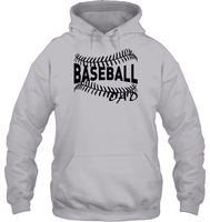 Baseball Dad Shirt Unisex Heavyweight Pullover Hoodie With Baseball Stripes