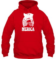 Merica Mom Bun 4th Of July Shirt Unisex Heavyweight Pullover Hoodie