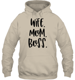 Wife Mom Boss Family Shirt Unisex Heavyweight Pullover Hoodie