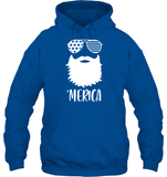 Merica Beard 4th Of July Shirt Unisex Heavyweight Pullover Hoodie