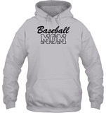 Baseball Mom Shirt Unisex Heavyweight Pullover Hoodie With Baseball Stripes