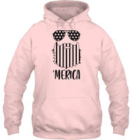 Merica Flag Beard 4th Of July Shirt Unisex Heavyweight Pullover Hoodie