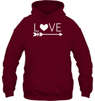 Valentine's Day Shirt For Adults Love Heart With Arrow Unisex Heavyweight Pullover Hoodie