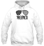 Merica Sunglasses 4th Of July Shirt Unisex Heavyweight Pullover Hoodie