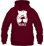 Merica Mom Bun 4th Of July Shirt Unisex Heavyweight Pullover Hoodie