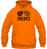 America Sunglasses 4th Of July Shirt Unisex Heavyweight Pullover Hoodie