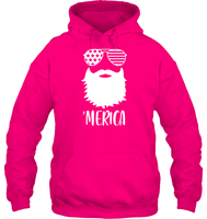 Merica Beard 4th Of July Shirt Unisex Heavyweight Pullover Hoodie