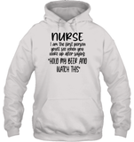 Nurse Hold My Beer Nurse Shirt Unisex Heavyweight Pullover Hoodie