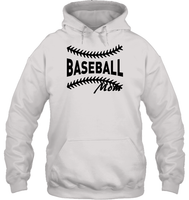 Baseball Mom Shirt Unisex Heavyweight Pullover Hoodie With Baseball Stripes