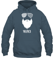 Merica Beard 4th Of July Shirt Unisex Heavyweight Pullover Hoodie