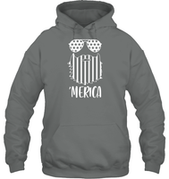 Merica Flag Beard 4th Of July Shirt Unisex Heavyweight Pullover Hoodie