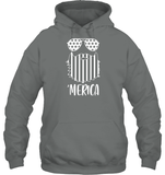Merica Flag Beard 4th Of July Shirt Unisex Heavyweight Pullover Hoodie