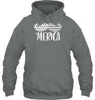 Merica Flag Mustache 4th Of July Shirt Unisex Heavyweight Pullover Hoodie