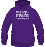 Parenting Syle: Somewhere Between No, Don't Do That & Oh What The Heck Family Shirt Unisex Heavyweight Pullover Hoodie