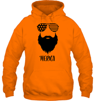 Merica Beard 4th Of July Shirt Unisex Heavyweight Pullover Hoodie