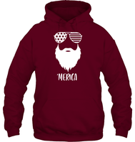 Merica Beard 4th Of July Shirt Unisex Heavyweight Pullover Hoodie