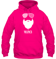 Merica Beard 4th Of July Shirt Unisex Heavyweight Pullover Hoodie