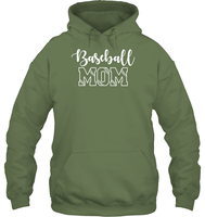 Baseball Mom Shirt Unisex Heavyweight Pullover Hoodie With Baseball Stripes