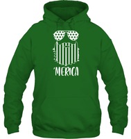 Merica Flag Beard 4th Of July Shirt Unisex Heavyweight Pullover Hoodie