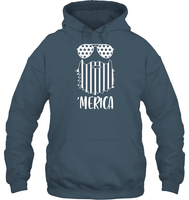 Merica Flag Beard 4th Of July Shirt Unisex Heavyweight Pullover Hoodie