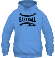 Baseball Mom Shirt Unisex Heavyweight Pullover Hoodie With Baseball Stripes