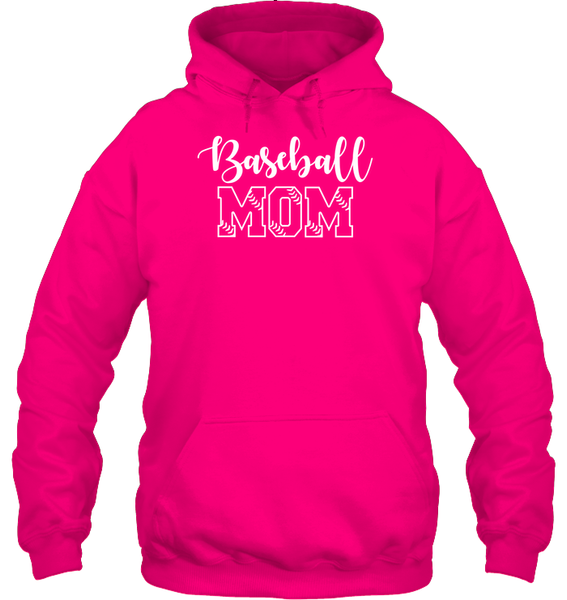 Baseball Mom Shirt Unisex Heavyweight Pullover Hoodie With Baseball Stripes