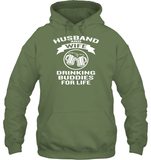 Husband And Wife Drinking Buddies For Life Shirt Unisex Heavyweight Pullover Hoodie