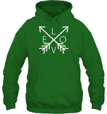 Love With Arrows Valentine's Day Unisex Heavyweight Pullover Hoodie