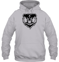 Cool Angry Grizzly Bear Shirt Unisex Heavyweight Pullover Hoodie