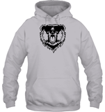 Cool Angry Grizzly Bear Shirt Unisex Heavyweight Pullover Hoodie