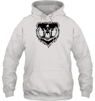 Cool Angry Grizzly Bear Shirt Unisex Heavyweight Pullover Hoodie