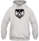 Cool Angry Grizzly Bear Shirt Unisex Heavyweight Pullover Hoodie