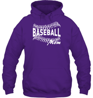 Baseball Mom Shirt Unisex Heavyweight Pullover Hoodie With Baseball Stripes