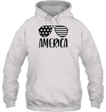 America Sunglasses 4th Of July Shirt Unisex Heavyweight Pullover Hoodie