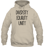 Diversity Equality Unity Shirt Unisex Heavyweight Pullover Hoodie