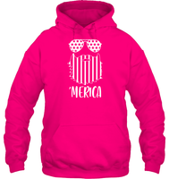Merica Flag Beard 4th Of July Shirt Unisex Heavyweight Pullover Hoodie