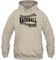 Baseball Dad Shirt Unisex Heavyweight Pullover Hoodie With Baseball Stripes