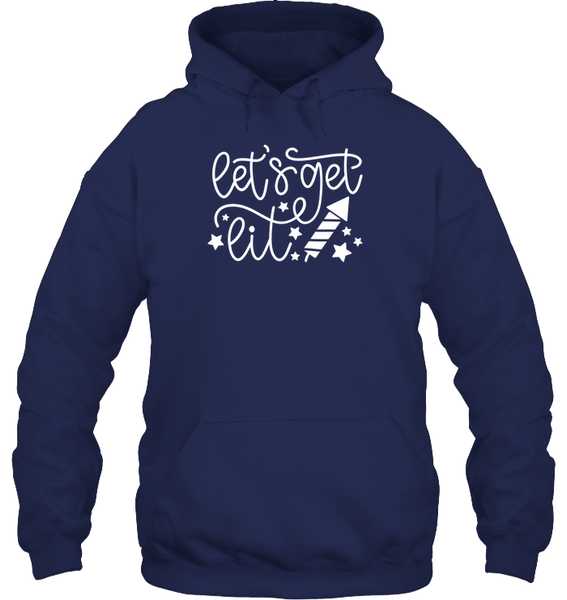 Let's Get Lit 4th Of July Shirt Unisex Heavyweight Pullover Hoodie