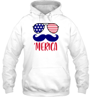 Merica Mushache 4th Of July Shirt Unisex Short Sleeve, Long Sleeve, Hoodies, Sweatshirt