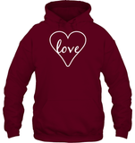 Love In Heart Valentine's Day Unisex Heavyweight Pullover Hoodie